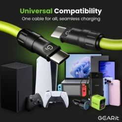 GEARit Lifestyle Series - 4-in-1 Silicone 100W USB-C Cable Fast Charging, 4 Feet(Gearit Lifestyle Series 4 In 1 Silicone 100w Usb C Cable Fast Charging) -GEARit Store GI 4IN1 100W WK20 GR 7 9a0872e6 0d1f 4f87 b4fe 745473db0ce7