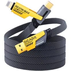 GEARit Lifestyle Series - 4-in-1 100W Flat USB-C Cable Fast Charging, 4.6 Feet(Gearit Lifestyle Series 4 In 1 Silicone 100w Usb C Cable Fast Charging 1)