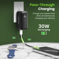 GEARit 3-in-1 GaN Charger 33W Charging 5000mAh Power Bank With Cable(Gearit 3 In 1 Gan Charger 33w Charging 5000mah Power Bank With Cable) -GEARit Store GI 5K30W C2 BK 4