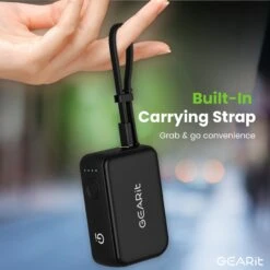 GEARit 3-in-1 GaN Charger 33W Charging 5000mAh Power Bank With Cable(Gearit 3 In 1 Gan Charger 33w Charging 5000mah Power Bank With Cable) -GEARit Store GI 5K30W C2 BK 6
