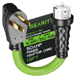 50 Amp NEMA 14-50P To SS2-50R Adapter Extension Cord Cable, 1.5 Feet(Gearit 50 Amp Nema 14 50p To Ss2 50r Adapter Extension Cord Cable 1 5 Feet)