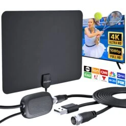 Flat Indoor HDTV Antenna With Amplifier(Flat Indoor Hdtv Antenna With Amplifier)