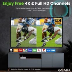 Flat Indoor HDTV Antenna With Amplifier(Flat Indoor Hdtv Antenna With Amplifier) -GEARit Store GI ANT 1003 BK 3