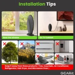 Indoor TV Antenna, 360° Amplified Signal, 16ft Coaxial(Indoor Tv Antenna 360 Amplified Signal 16ft Coaxial) -GEARit Store GI ANT 2028 BK 6 e175e7a4 763e 4677 9c5b 0f5e373fe94e