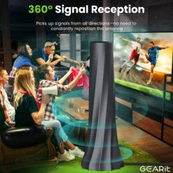 Indoor TV Antenna, 360° Amplified Signal, 9.8ft Coaxial(Indoor Tv Antenna 360 Amplified Signal 9 8ft Coaxial) -GEARit Store GI ANT 2034 BK 8