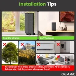 Amplified Indoor/Outdoor TV Antenna, Weather-Resistant, 32ft Coaxial(Amplified Indoor Outdoor Tv Antenna Weather Resistant 32ft Coaxial) -GEARit Store GI ANT 3030 BK 6 0347853c 0ae2 4fb9 acf1 30e6a702912c