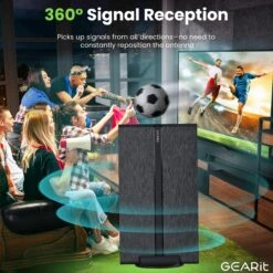 Amplified Indoor/Outdoor TV Antenna, Weather-Resistant, 32ft Coaxial(Amplified Indoor Outdoor Tv Antenna Weather Resistant 32ft Coaxial) -GEARit Store GI ANT 3030 BK 7 04892e38 8fe9 4dee bbfc b167c5298944