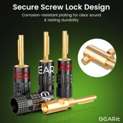 6 Pairs Closed Screw Type Speaker Banana Plugs(Gearit Banana Plug Connectors Closed Screw 24k Gold Plated 6 Pairs 12 Pieces) -GEARit Store GI BP 6PK 3 0920684f 206a 4bcd 8d22 8b0b21706a85