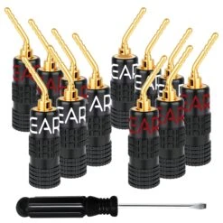 6 Pairs 2mm Pin Plug Speaker Banana Plugs(Gearit Speaker Banana Plugs 2mm Pin Plug Screw Type Gold Plated 6 Pair 12 Pieces)