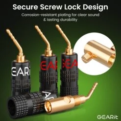 6 Pairs 2mm Pin Plug Speaker Banana Plugs(Gearit Speaker Banana Plugs 2mm Pin Plug Screw Type Gold Plated 6 Pair 12 Pieces) -GEARit Store GI BP2MM 6PK 3 1