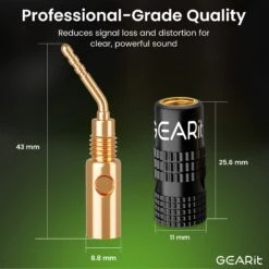 6 Pairs 2mm Pin Plug Speaker Banana Plugs(Gearit Speaker Banana Plugs 2mm Pin Plug Screw Type Gold Plated 6 Pair 12 Pieces) -GEARit Store GI BP2MM 6PK 6 1