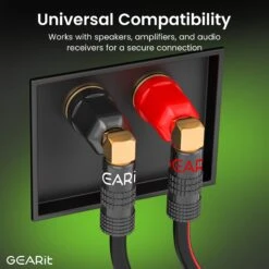 6 Pairs Right Angle Pin Type Speaker Banana Plugs(Gearit Speaker Banana Plugs 90 Degree Pin Plug Type For Spring Clips Gold Plated Connectors 6 Pair 12 Pieces) -GEARit Store GI BP90 6PK 4