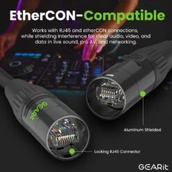 CAT6 Shielded EtherCON Cable For Pro Audio, Black(Cat6 Ethercon Cable For Pro Audio Black) 32 CAT6 Shielded EtherCON Cable For Pro Audio, Black(Cat6 Ethercon Cable For Pro Audio Black) -GEARit Store GI C6EC BK F 6 8d9768bb 4458 4ef0 bace 9dfa729102f2