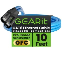 CAT6 Shielded EtherCON Cable For Pro Audio, Blue(Cat6 Shielded Ethercon Cable For Pro Audio Blue) -GEARit Store GI C6EC BL 10F 0d154326 f52d 4258 bba3 8ad303d3d8df