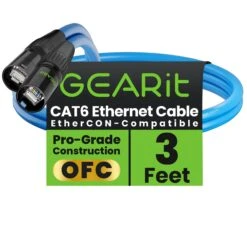 CAT6 Shielded EtherCON Cable For Pro Audio, Blue(Cat6 Shielded Ethercon Cable For Pro Audio Blue)