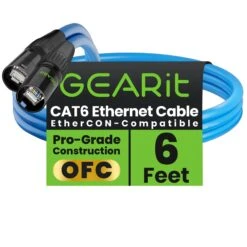 CAT6 Shielded EtherCON Cable For Pro Audio, Blue(Cat6 Shielded Ethercon Cable For Pro Audio Blue) -GEARit Store GI C6EC BL 6F 73647c08 9eea 4c87 a99a 2e16c411ba8b