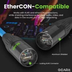 CAT6 Shielded EtherCON Cable For Pro Audio, Blue(Cat6 Shielded Ethercon Cable For Pro Audio Blue) -GEARit Store GI C6EC BL F 6 e5ce5255 8a24 49e3 bed0 1eb2169b3edf