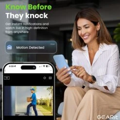 GEARit Smart Video Doorbell - Wireless 2K QHD Video Camera - IP65 Weather-Proof, Motion Detection, 2 Way Audio(Gearit Smart Video Doorbell Wireless 2k Qhd Video Camera Ip65 Weather Proof Motion Detection 2 Way Audio) -GEARit Store GI CAM DRB WH 001 3