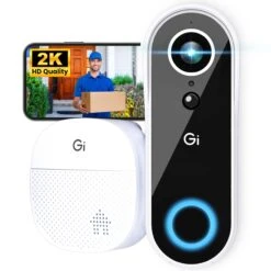 GEARit Smart Video Doorbell With Chime - Wireless 2K QHD Video Camera - IP64 Weather-Proof, Motion Detection, 2 Way Audio (Copy)(Gearit Smart Video Doorbell Wireless 2k Qhd Video Camera Ip65 Weather Proof Motion Detection 2 Way Audio Copy)