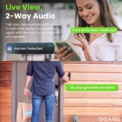 GEARit Smart Video Doorbell With Chime - Wireless 2K QHD Video Camera - IP64 Weather-Proof, Motion Detection, 2 Way Audio (Copy)(Gearit Smart Video Doorbell Wireless 2k Qhd Video Camera Ip65 Weather Proof Motion Detection 2 Way Audio Copy) -GEARit Store GI CAM DRBC WH 004