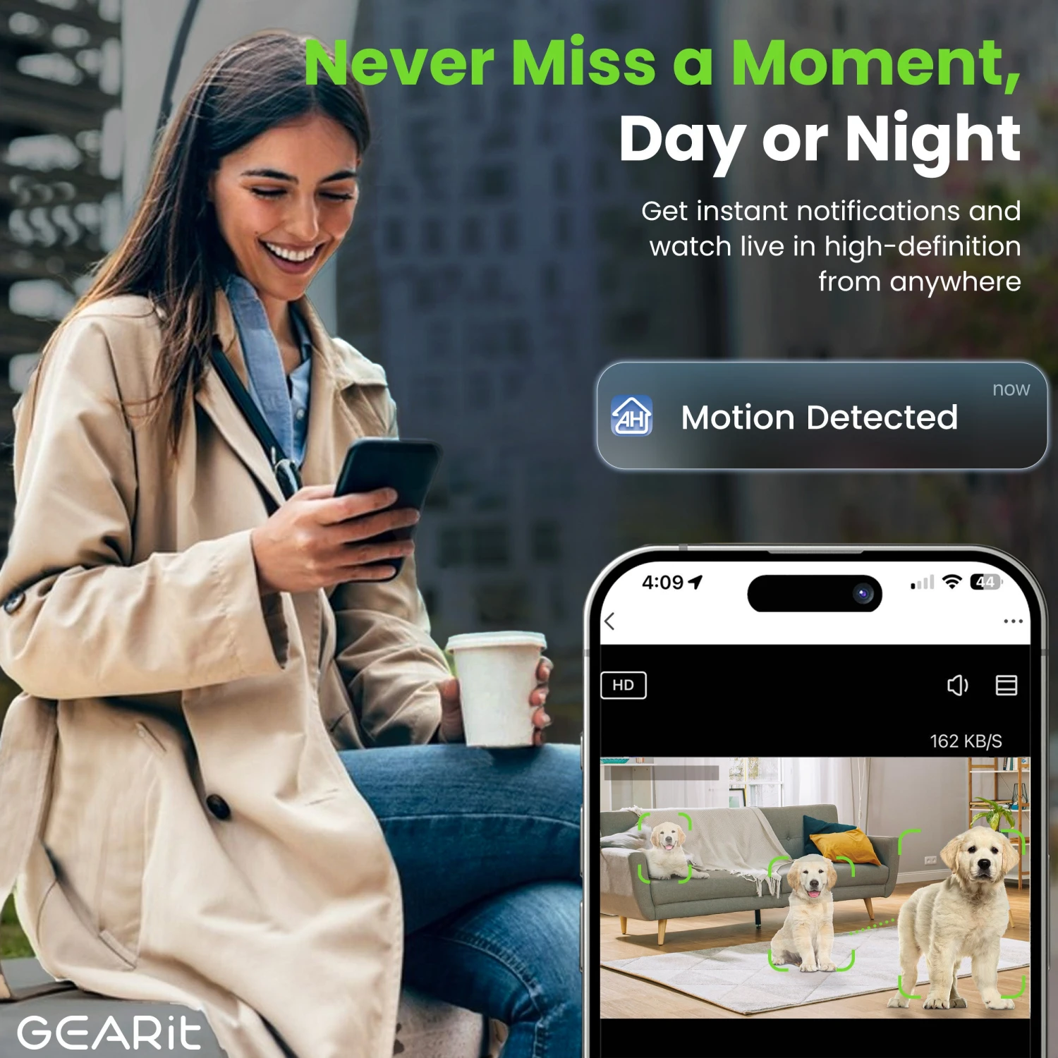 GEARit Wifi Indoor Camera For Baby & Pet Monitor - 2K Video, 2-Way Audio(Gearit Wifi Indoor Camera For Home Security 2k Video 2 Way Audio) 3 GEARit Wifi Indoor Camera For Baby & Pet Monitor - 2K Video, 2-Way Audio(Gearit Wifi Indoor Camera For Home Security 2k Video 2 Way Audio) - Image 3