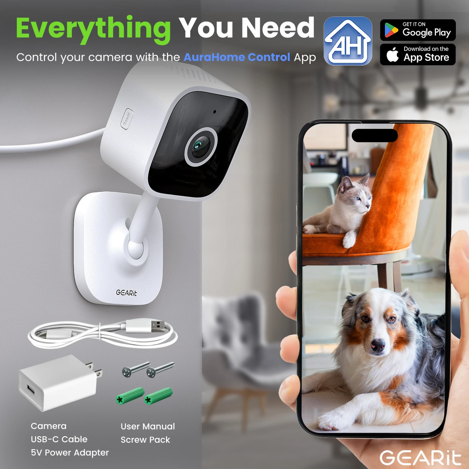 GEARit Wifi Indoor Camera For Baby & Pet Monitor - 2K Video, 2-Way Audio(Gearit Wifi Indoor Camera For Home Security 2k Video 2 Way Audio) 7 GEARit Wifi Indoor Camera For Baby & Pet Monitor - 2K Video, 2-Way Audio(Gearit Wifi Indoor Camera For Home Security 2k Video 2 Way Audio) - Image 7