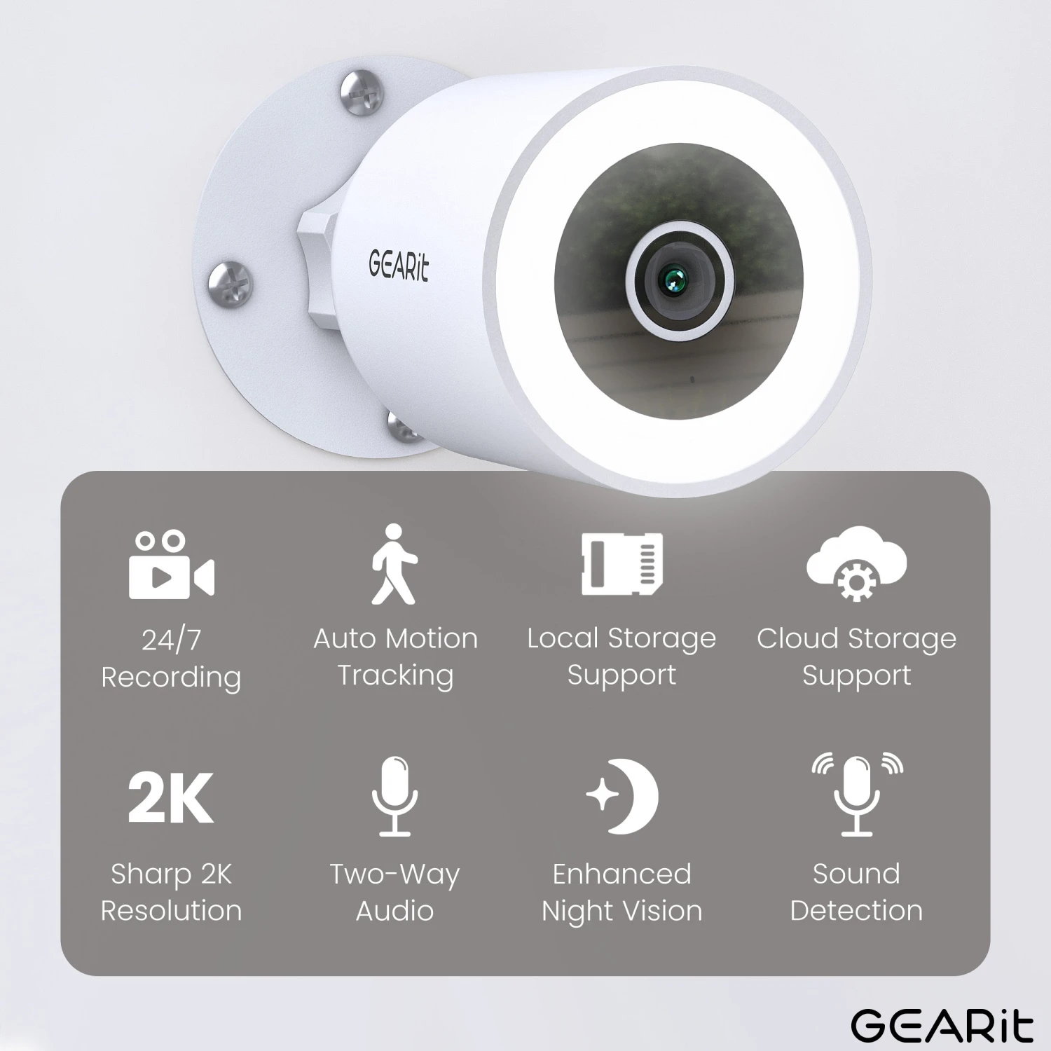 GEARit Wifi Outdoor Security Camera - 2K Video, IP65 Weatherproof, Motion Detection, Night Vision(Gearit Wifi Indoor Camera With Pan Tilt For Home Security 2k Video 2 Way Audio Motion Tracker Copy) 2 GEARit Wifi Outdoor Security Camera - 2K Video, IP65 Weatherproof, Motion Detection, Night Vision(Gearit Wifi Indoor Camera With Pan Tilt For Home Security 2k Video 2 Way Audio Motion Tracker Copy) - Image 2
