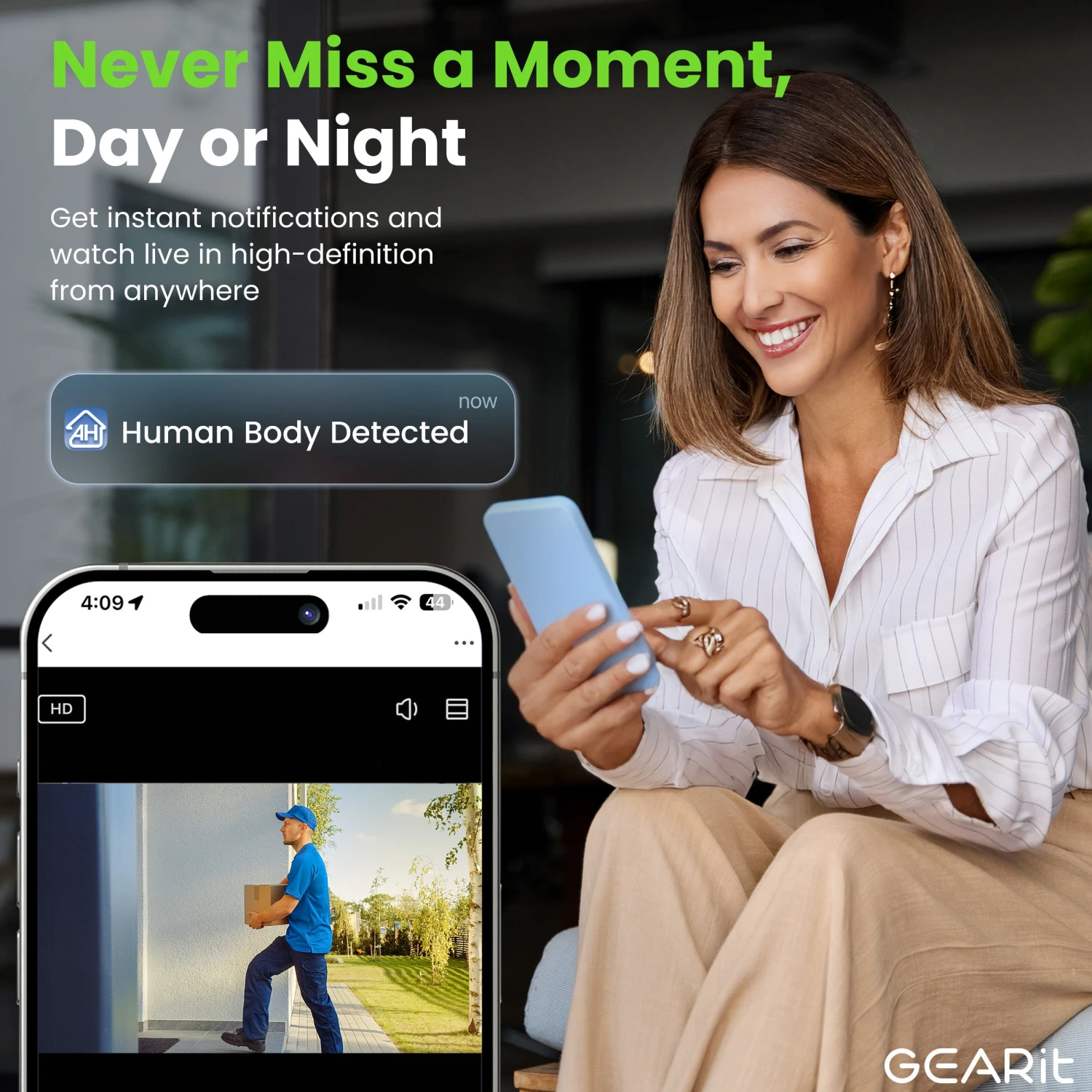 GEARit Wifi Motion Tracking Outdoor Security Camera - 2K Video, IP65 Weatherproof, Night Vision(Gearit Wifi Motion Tracking Outdoor Security Camera 2k Video Ip65 Weatherproof Night Vision) 3 GEARit Wifi Motion Tracking Outdoor Security Camera - 2K Video, IP65 Weatherproof, Night Vision(Gearit Wifi Motion Tracking Outdoor Security Camera 2k Video Ip65 Weatherproof Night Vision) - Image 3