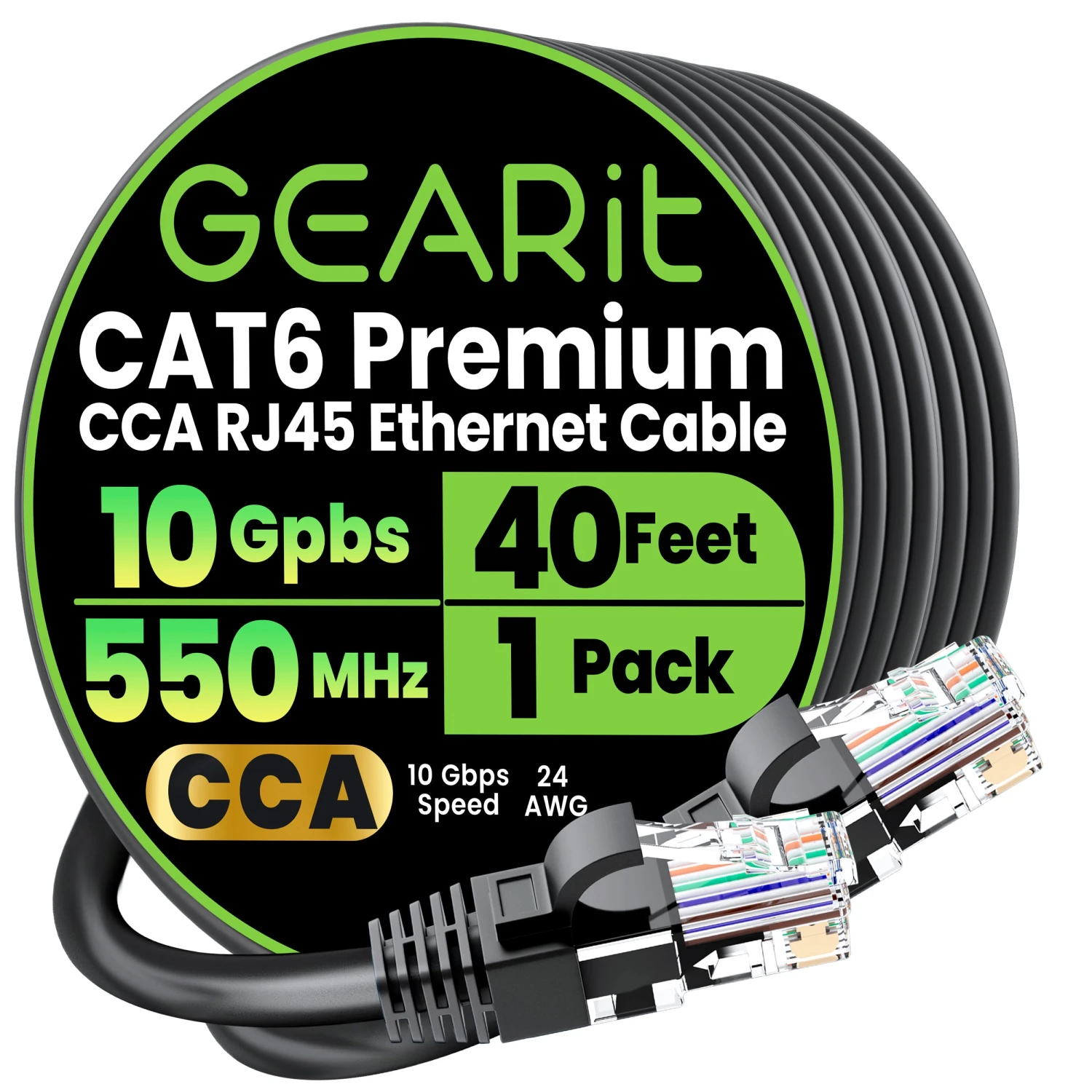 Cat6 Ethernet Patch Cable - CCA Network Cord - UTP, Black(Gearit Cat6 Ethernet Patch Cable Cca Network Cord Utp Black) 8 Cat6 Ethernet Patch Cable - CCA Network Cord - UTP, Black(Gearit Cat6 Ethernet Patch Cable Cca Network Cord Utp Black) - Image 8