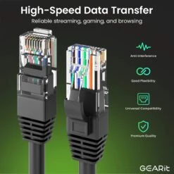 Cat6 Ethernet Patch Cable - CCA Network Cord - UTP, Black(Gearit Cat6 Ethernet Patch Cable Cca Network Cord Utp Black) 38 Cat6 Ethernet Patch Cable - CCA Network Cord - UTP, Black(Gearit Cat6 Ethernet Patch Cable Cca Network Cord Utp Black) -GEARit Store GI CAT6 CCA BK F 5 0d44d22e e207 4024 810f e7b102304c58