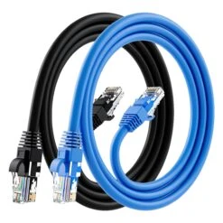 Cat6 Ethernet Patch Cable (2-Pack) - CCA Network Cord - UTP, Black & Blue(Gearit 2 Pack Cat6 Ethernet Patch Cable Cca Network Cord Utp Black Blue)
