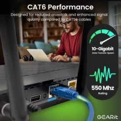 Cat6 Ethernet Patch Cable - CCA Network Cord - UTP, Blue(Copy Of Gearit Cat6 Ethernet Patch Cable Cca Network Cord Utp Blue) -GEARit Store GI CAT6 CCA BL F 3 f28f0255 910e 42aa ab53 c75b4a565c57