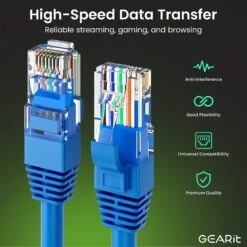 Cat6 Ethernet Patch Cable - CCA Network Cord - UTP, Blue(Copy Of Gearit Cat6 Ethernet Patch Cable Cca Network Cord Utp Blue) -GEARit Store GI CAT6 CCA BL F 5 6816584a e3df 4d23 831f 54347f371d1c