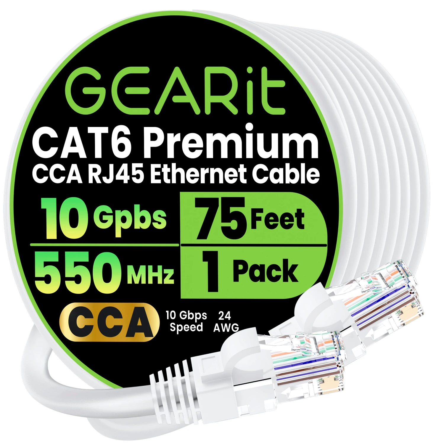 Cat6 Ethernet Patch Cable - CCA Network Cord - UTP, White(Gearit Cat6 Ethernet Patch Cable Cca Network Cord Utp White) 19 Cat6 Ethernet Patch Cable - CCA Network Cord - UTP, White(Gearit Cat6 Ethernet Patch Cable Cca Network Cord Utp White) - Image 19