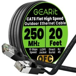 Black Cat6 Flat Outdoor Ethernet Cable(Black Cat6 Flat Outdoor Ethernet Cable) 28 Black Cat6 Flat Outdoor Ethernet Cable(Black Cat6 Flat Outdoor Ethernet Cable) -GEARit Store GI CAT6 FLT OUT LDPE BK 20F 2322e990 b640 4a8e bdcc 5779fc56a1da