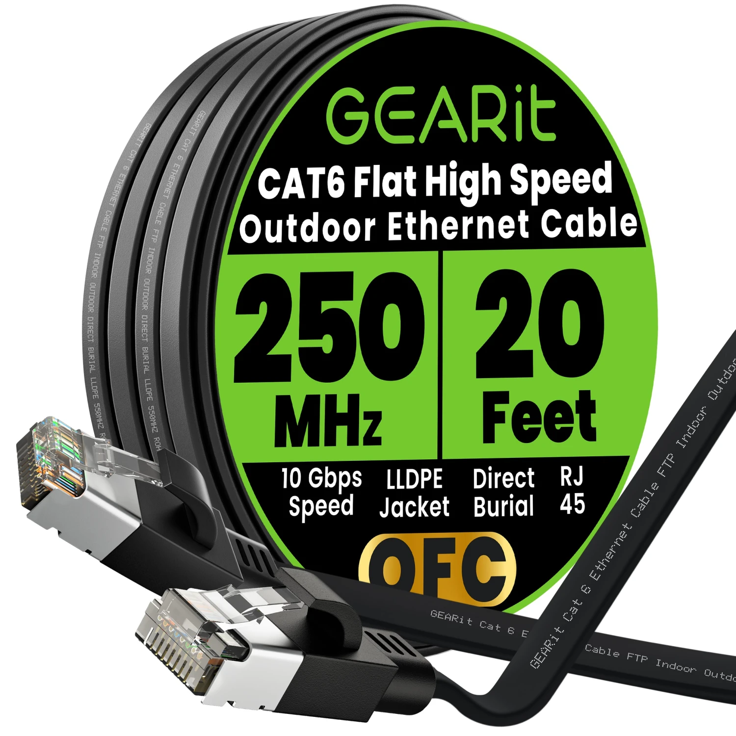 Black Cat6 Flat Outdoor Ethernet Cable(Black Cat6 Flat Outdoor Ethernet Cable) 9 Black Cat6 Flat Outdoor Ethernet Cable(Black Cat6 Flat Outdoor Ethernet Cable) - Image 9