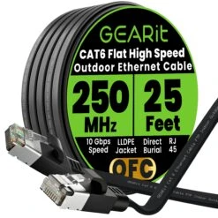 Black Cat6 Flat Outdoor Ethernet Cable(Black Cat6 Flat Outdoor Ethernet Cable) 36 Black Cat6 Flat Outdoor Ethernet Cable(Black Cat6 Flat Outdoor Ethernet Cable) -GEARit Store GI CAT6 FLT OUT LDPE BK 25F 973d20e2 fc49 49e0 9adf 22eaea41d3df