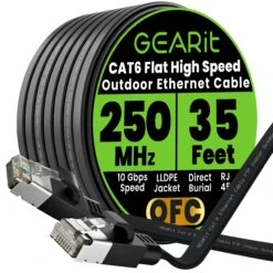 Black Cat6 Flat Outdoor Ethernet Cable(Black Cat6 Flat Outdoor Ethernet Cable) 38 Black Cat6 Flat Outdoor Ethernet Cable(Black Cat6 Flat Outdoor Ethernet Cable) -GEARit Store GI CAT6 FLT OUT LDPE BK 35F 970da1ab c04a 46df 914a 9b3417728dd1