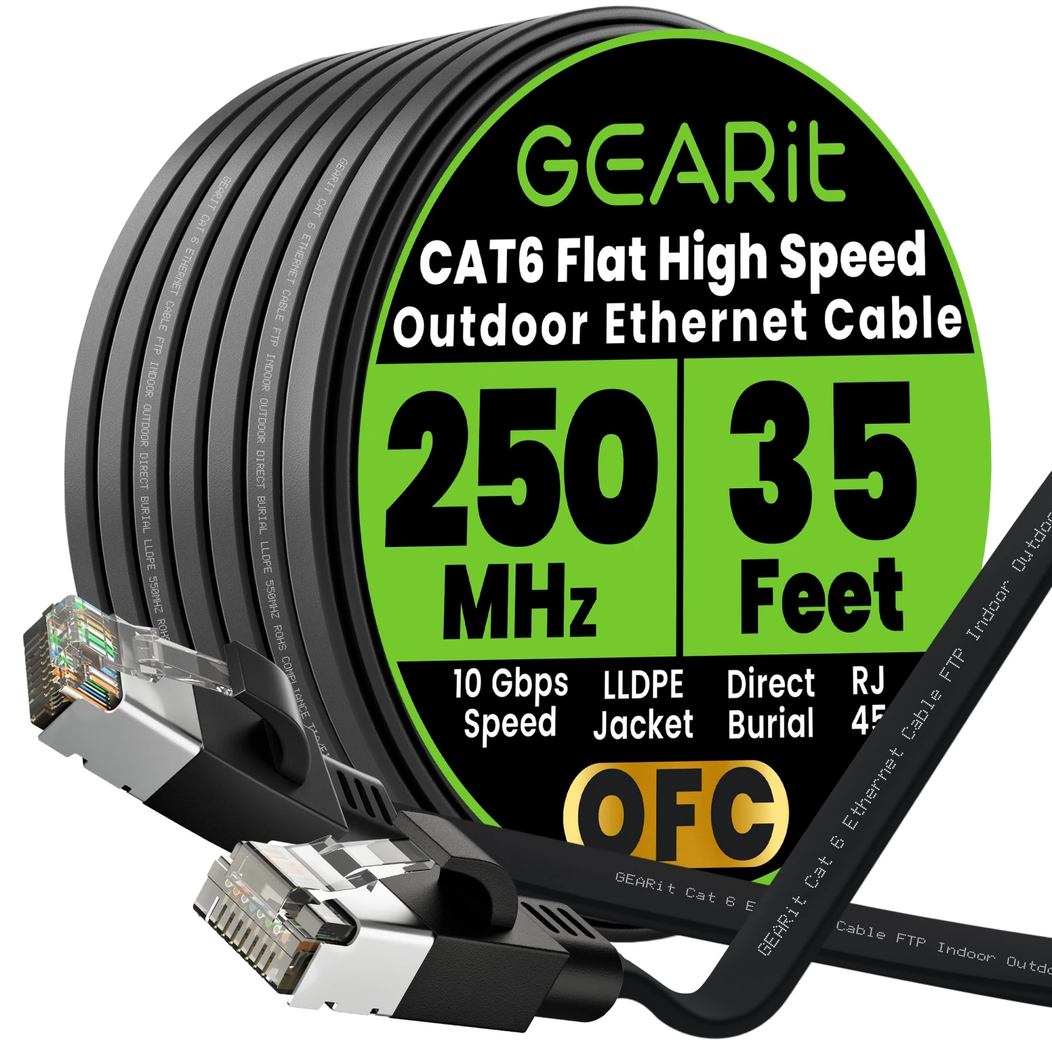 Black Cat6 Flat Outdoor Ethernet Cable(Black Cat6 Flat Outdoor Ethernet Cable) 19 Black Cat6 Flat Outdoor Ethernet Cable(Black Cat6 Flat Outdoor Ethernet Cable) - Image 19