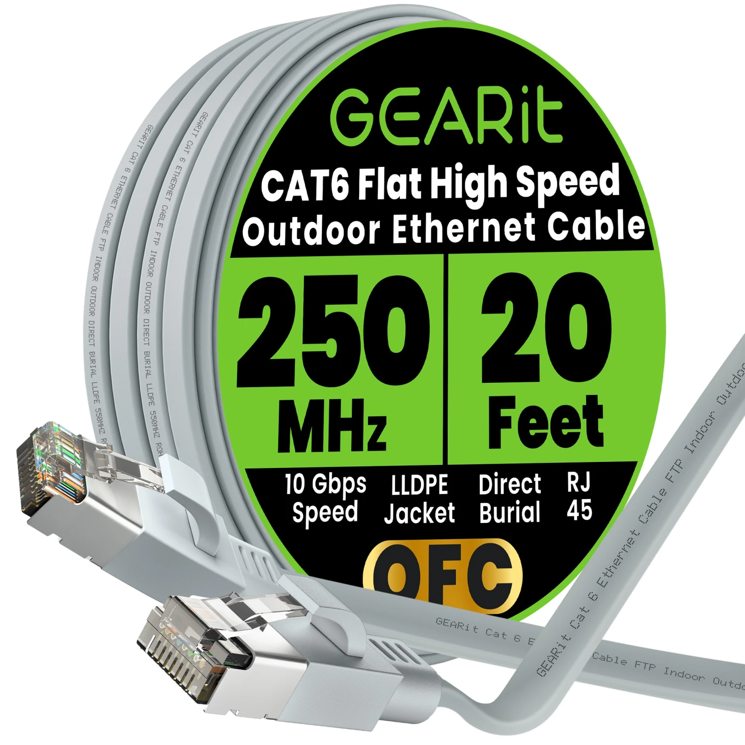 Gray Cat6 Flat Outdoor Ethernet Cable(Gray Cat6 Flat Outdoor Ethernet Cable) 9 Gray Cat6 Flat Outdoor Ethernet Cable(Gray Cat6 Flat Outdoor Ethernet Cable) - Image 9