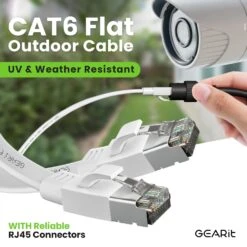 White Cat6 Flat Outdoor Ethernet Cable(White Cat6 Flat Outdoor Ethernet Cable) -GEARit Store GI CAT6 FLT OUT LDPE WH F 2 f948288c 21b2 40eb ac56 5a57ece29925