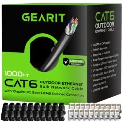 Bulk Cat6 Outdoor Ethernet Cable - DIY Kit(Bulk Cat6 Outdoor Ethernet Cable Diy Kit) 27 Bulk Cat6 Outdoor Ethernet Cable - DIY Kit(Bulk Cat6 Outdoor Ethernet Cable Diy Kit) -GEARit Store GI CAT6 OUT LDPE BK 1000FB