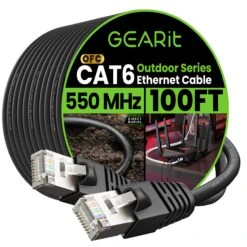 Cat6 Outdoor Ethernet Cable - 23AWG LLDPE Weatherproof Jacket S/FTP Direct Burial(Gearit Cat6 Outdoor Cable Waterproof Direct Burial 23awg Cat 6 Ethernet Ftp Foil Twisted Pair Shielded Lldpe Waterproof And Uv Resistant) 25 Cat6 Outdoor Ethernet Cable - 23AWG LLDPE Weatherproof Jacket S/FTP Direct Burial(Gearit Cat6 Outdoor Cable Waterproof Direct Burial 23awg Cat 6 Ethernet Ftp Foil Twisted Pair Shielded Lldpe Waterproof And Uv Resistant) -GEARit Store GI CAT6 OUT LDPE BK 100FT 92b86d0f 7342 44e6 9a12 61073a202dd0