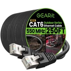 Cat6 Outdoor Ethernet Cable - 23AWG LLDPE Weatherproof Jacket S/FTP Direct Burial(Gearit Cat6 Outdoor Cable Waterproof Direct Burial 23awg Cat 6 Ethernet Ftp Foil Twisted Pair Shielded Lldpe Waterproof And Uv Resistant) 29 Cat6 Outdoor Ethernet Cable - 23AWG LLDPE Weatherproof Jacket S/FTP Direct Burial(Gearit Cat6 Outdoor Cable Waterproof Direct Burial 23awg Cat 6 Ethernet Ftp Foil Twisted Pair Shielded Lldpe Waterproof And Uv Resistant) -GEARit Store GI CAT6 OUT LDPE BK 250FT aecb72e2 ce79 4cfc 9f41 24d618fb0c35