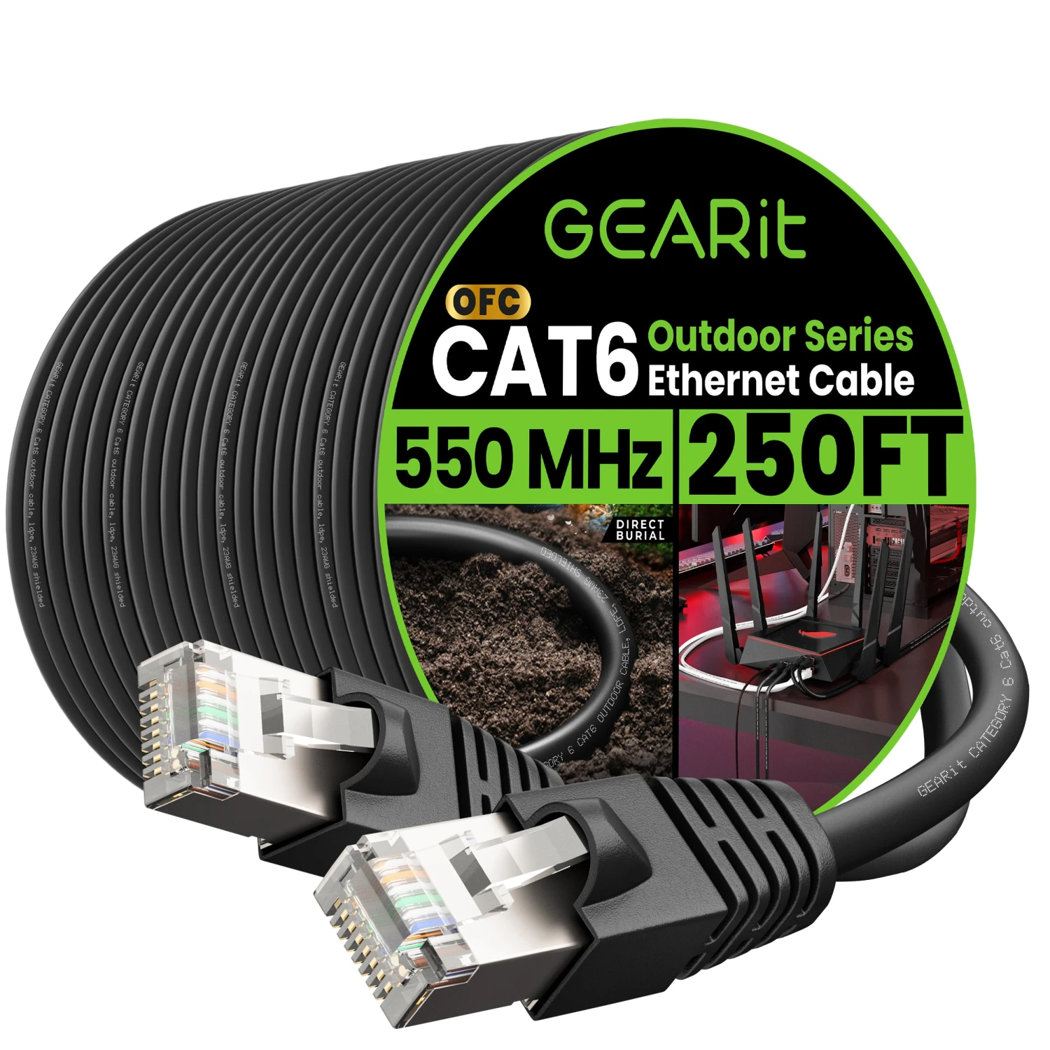 Cat6 Outdoor Ethernet Cable - 23AWG LLDPE Weatherproof Jacket S/FTP Direct Burial(Gearit Cat6 Outdoor Cable Waterproof Direct Burial 23awg Cat 6 Ethernet Ftp Foil Twisted Pair Shielded Lldpe Waterproof And Uv Resistant) 15 Cat6 Outdoor Ethernet Cable - 23AWG LLDPE Weatherproof Jacket S/FTP Direct Burial(Gearit Cat6 Outdoor Cable Waterproof Direct Burial 23awg Cat 6 Ethernet Ftp Foil Twisted Pair Shielded Lldpe Waterproof And Uv Resistant) - Image 15