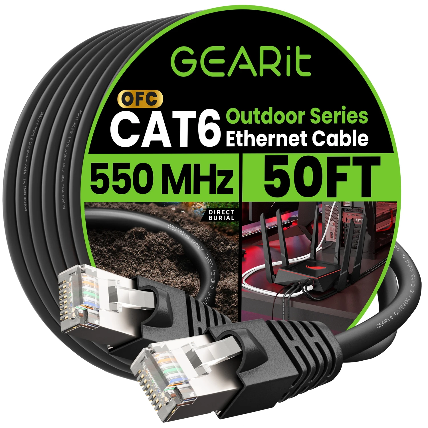 Cat6 Outdoor Ethernet Cable - 23AWG LLDPE Weatherproof Jacket S/FTP Direct Burial(Gearit Cat6 Outdoor Cable Waterproof Direct Burial 23awg Cat 6 Ethernet Ftp Foil Twisted Pair Shielded Lldpe Waterproof And Uv Resistant) 9 Cat6 Outdoor Ethernet Cable - 23AWG LLDPE Weatherproof Jacket S/FTP Direct Burial(Gearit Cat6 Outdoor Cable Waterproof Direct Burial 23awg Cat 6 Ethernet Ftp Foil Twisted Pair Shielded Lldpe Waterproof And Uv Resistant) - Image 9