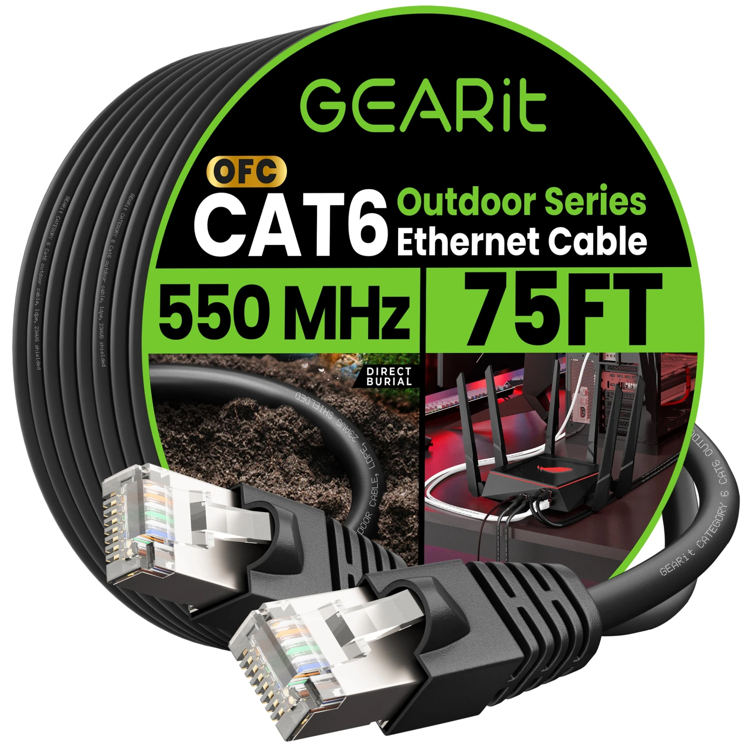 Cat6 Outdoor Ethernet Cable - 23AWG LLDPE Weatherproof Jacket S/FTP Direct Burial(Gearit Cat6 Outdoor Cable Waterproof Direct Burial 23awg Cat 6 Ethernet Ftp Foil Twisted Pair Shielded Lldpe Waterproof And Uv Resistant) 10 Cat6 Outdoor Ethernet Cable - 23AWG LLDPE Weatherproof Jacket S/FTP Direct Burial(Gearit Cat6 Outdoor Cable Waterproof Direct Burial 23awg Cat 6 Ethernet Ftp Foil Twisted Pair Shielded Lldpe Waterproof And Uv Resistant) - Image 10