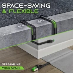 Black Cat7 Flat Outdoor Ethernet Cable(Cat7 Flat Outdoor Ethernet Cable) -GEARit Store GI CAT7 FLT OUT LDPE BK 05