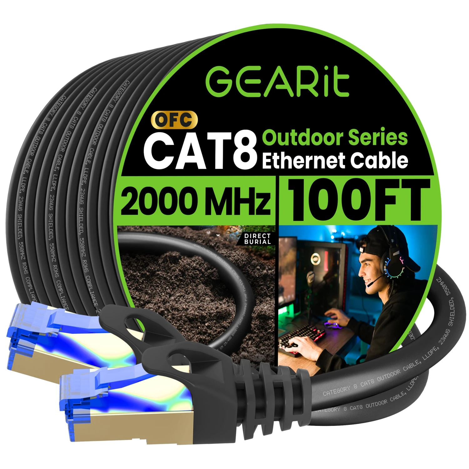 Cat8 Outdoor Ethernet Cable - Waterproof, Direct Burial, In-Ground, LLDPE, Black(Gearit Cat8 Outdoor Ethernet Cable Waterproof Direct Burial In Ground Lldpe Black) 13 Cat8 Outdoor Ethernet Cable - Waterproof, Direct Burial, In-Ground, LLDPE, Black(Gearit Cat8 Outdoor Ethernet Cable Waterproof Direct Burial In Ground Lldpe Black) - Image 13