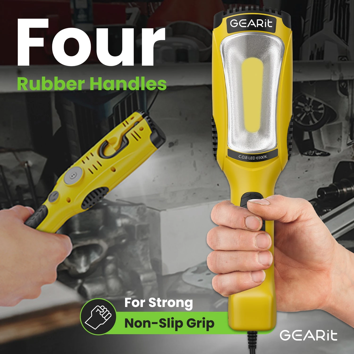 1200 Lumen COB LED Work Light With Long Extension Cable, Yellow(Gearit Led Cob Work Light 1200 Lumen Extra Long 16 Gauge Sjtw Indoor Outdoor Extension Cable) 7 1200 Lumen COB LED Work Light With Long Extension Cable, Yellow(Gearit Led Cob Work Light 1200 Lumen Extra Long 16 Gauge Sjtw Indoor Outdoor Extension Cable) - Image 7